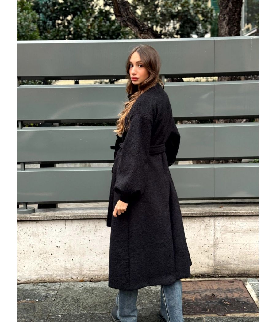 Cappotto Bouclé con Polsini