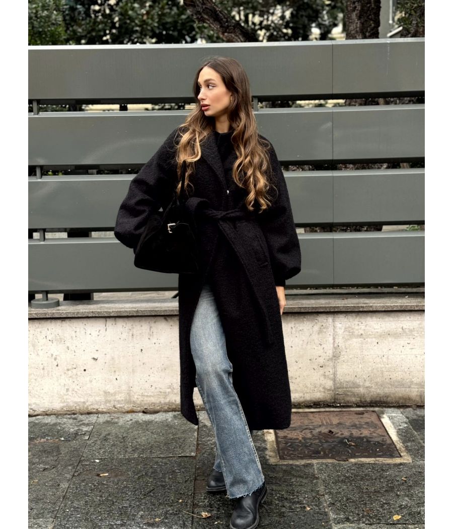 Cappotto Bouclé con polsini