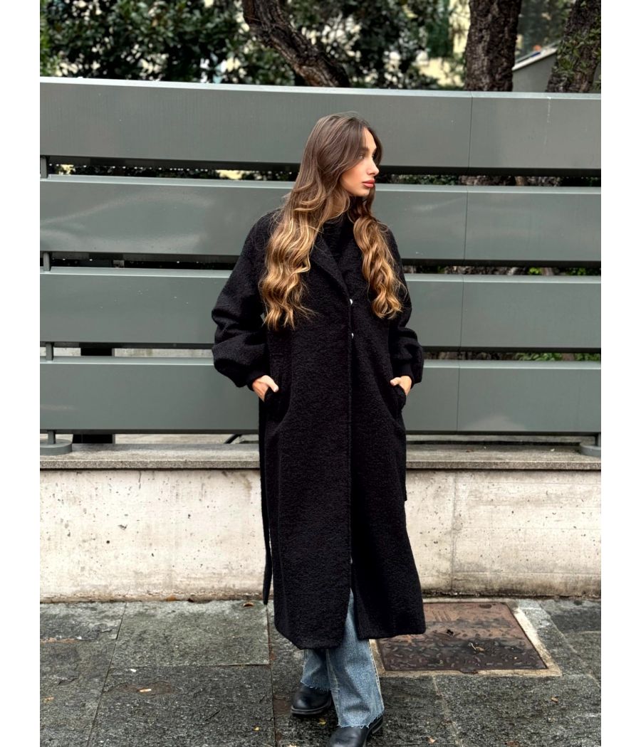 Cappotto Bouclé con Polsini