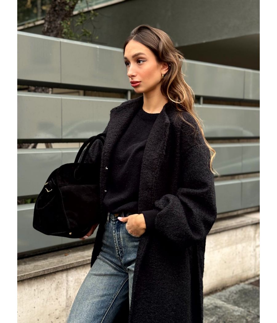 Cappotto Bouclé con Polsini