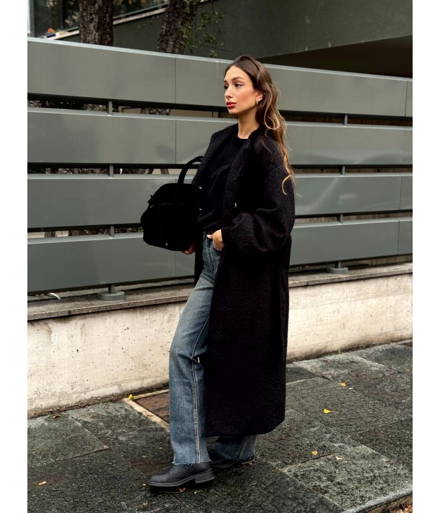 Cappotto Bouclé con Polsini
