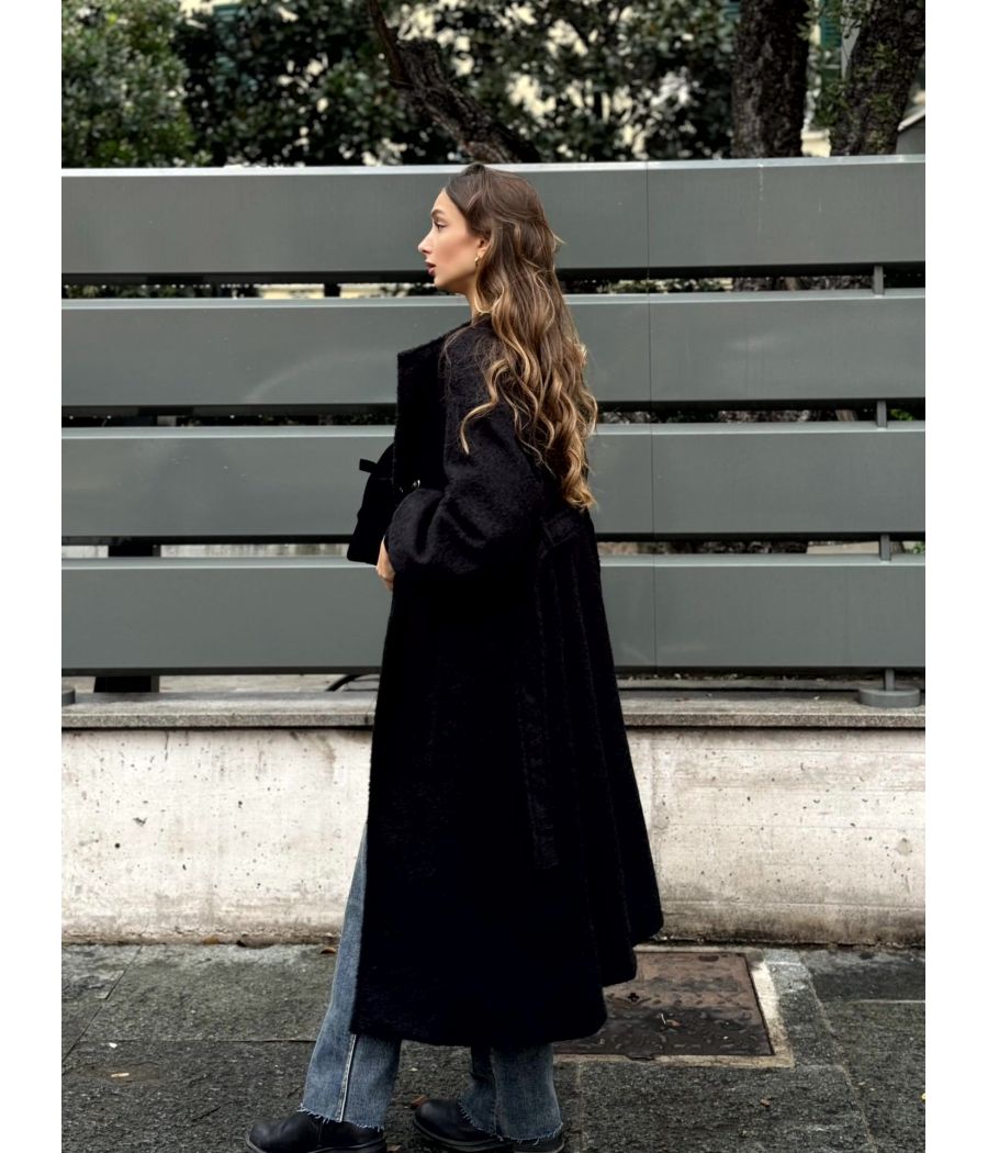 Cappotto Bouclé con Polsini