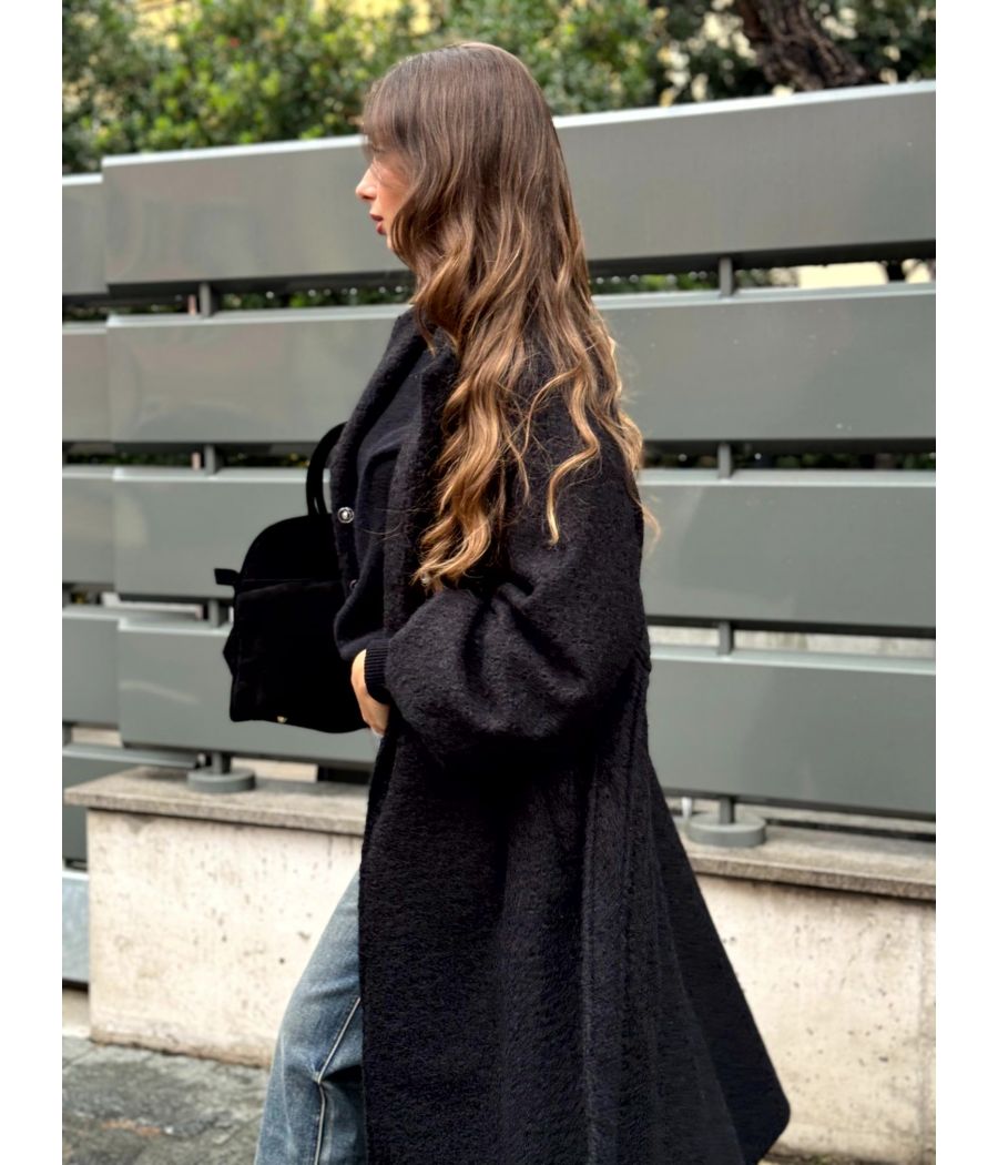 Cappotto Bouclé con Polsini