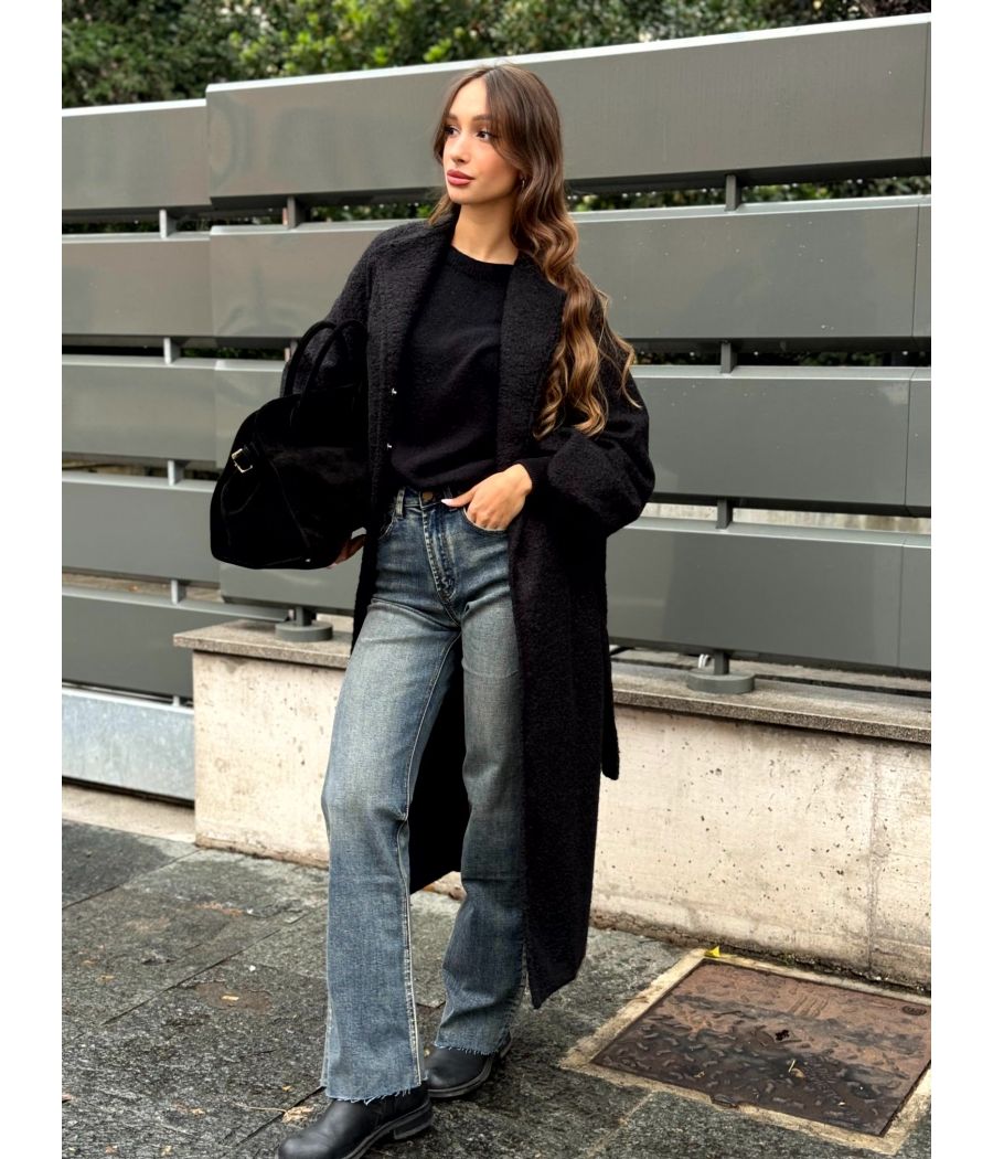 Cappotto Bouclé con Polsini
