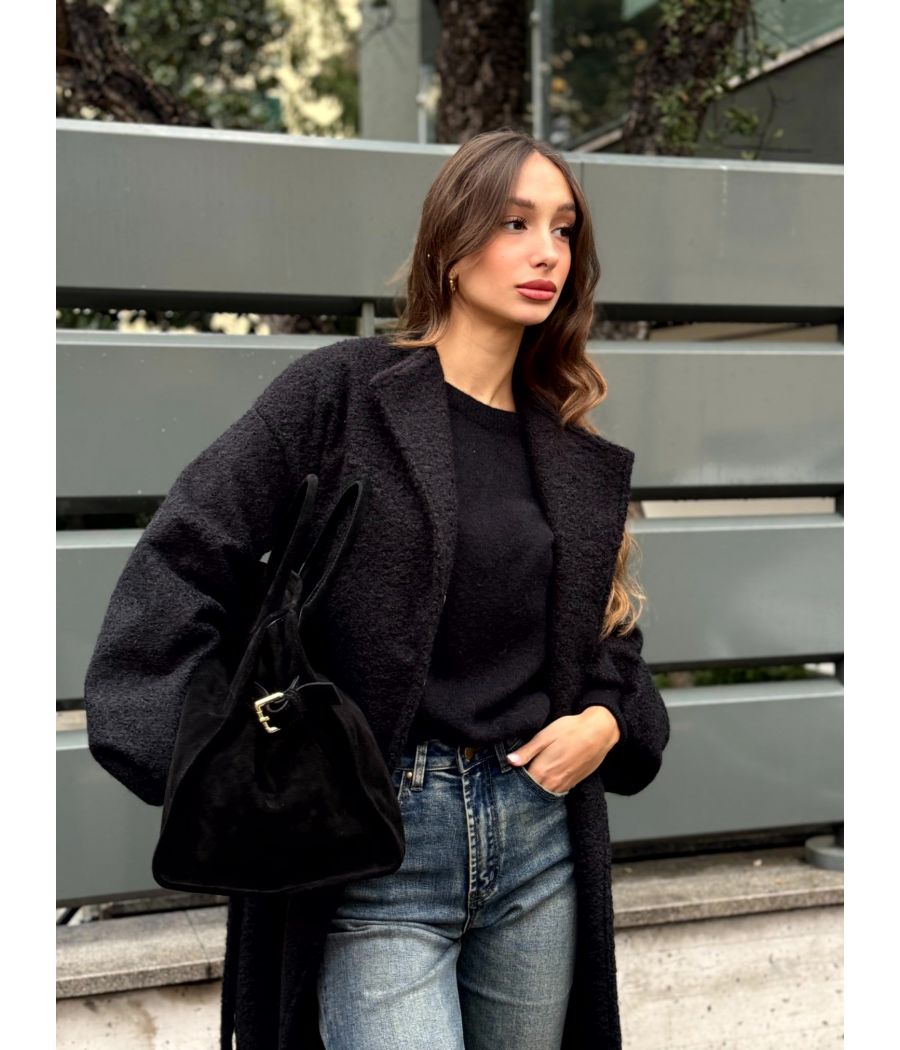 Cappotto Bouclé con Polsini
