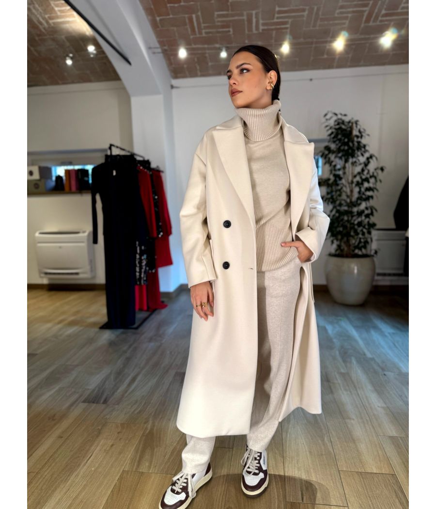 Cappotto doppiopetto Panna