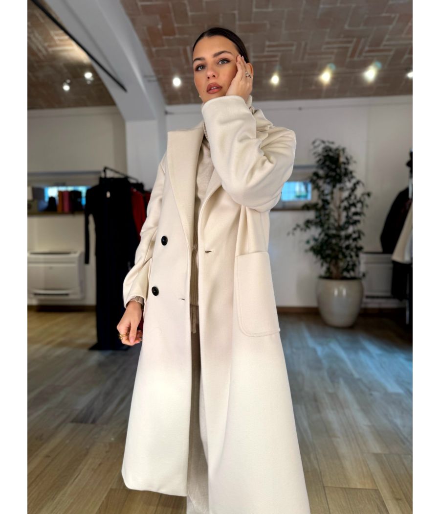 Cappotto doppiopetto Panna