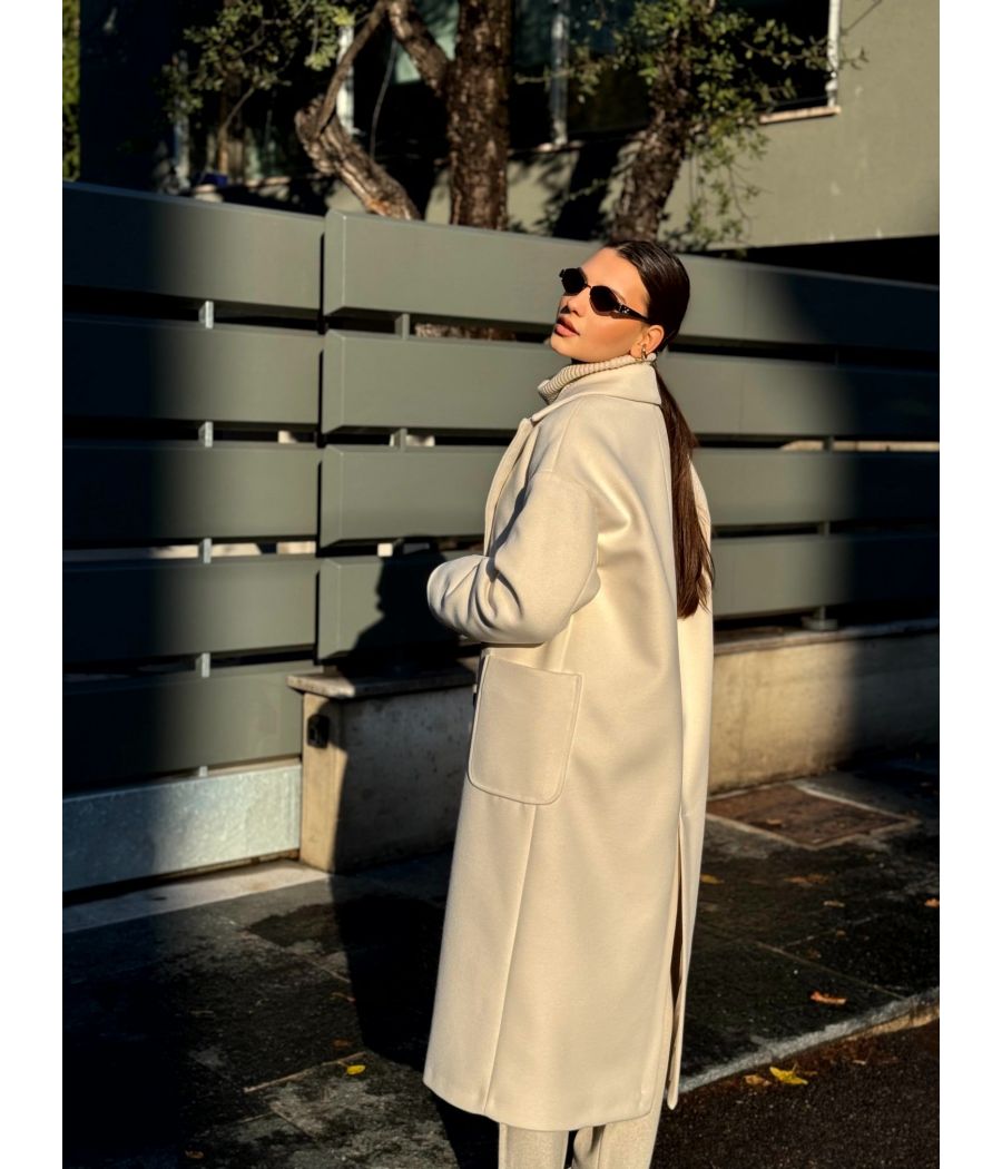 Cappotto doppiopetto Panna