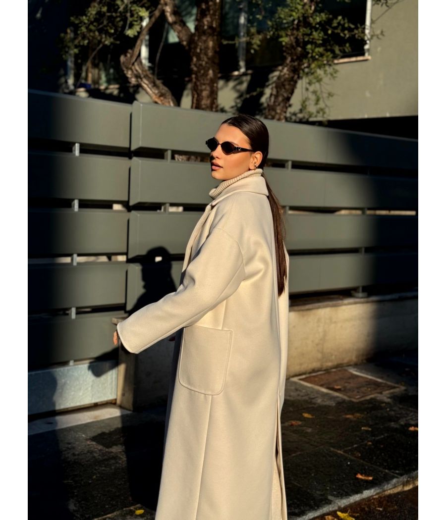 Cappotto doppiopetto Panna