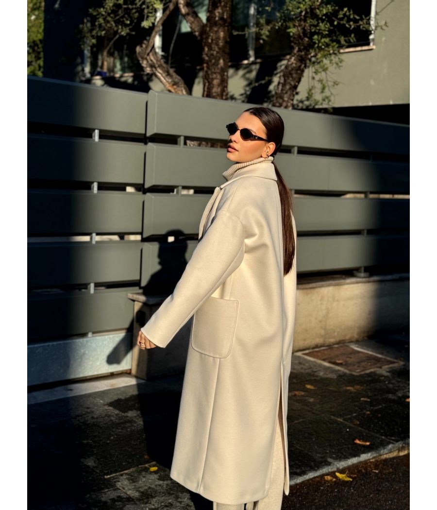 Cappotto doppiopetto Panna