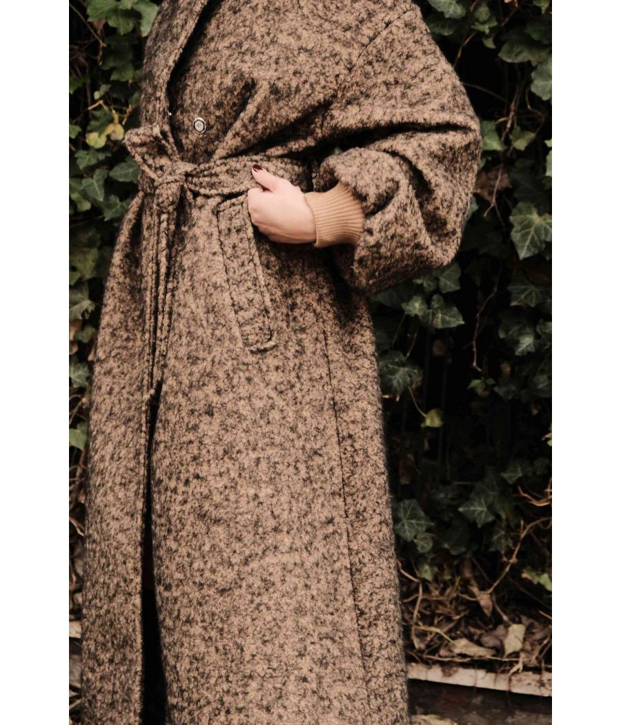 Cappotto Bouclé con cintura