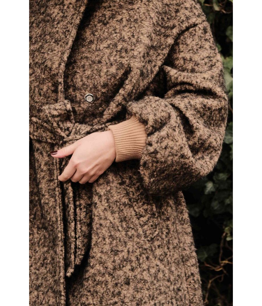 Cappotto Bouclé con cintura