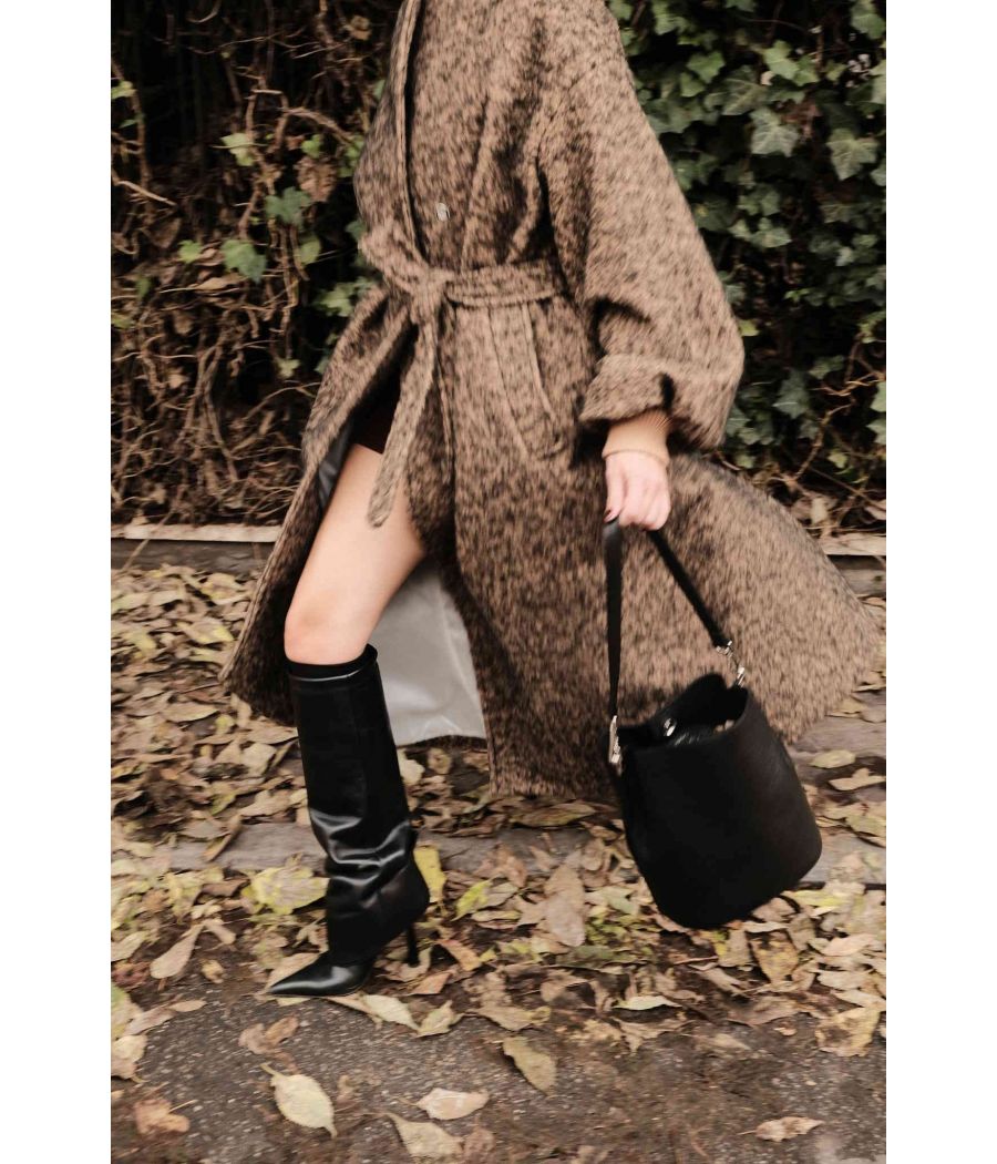 Cappotto Bouclé con cintura