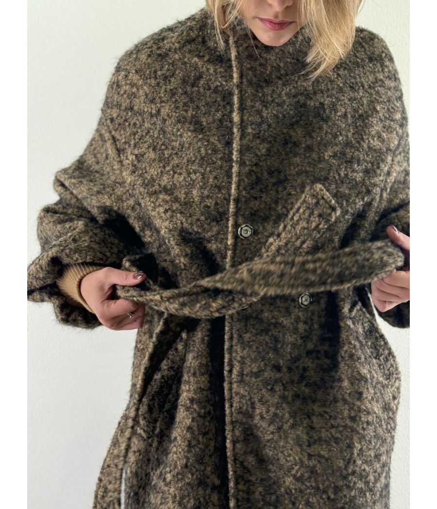 Cappotto Bouclé con cintura