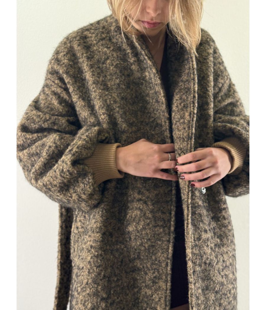 Cappotto Bouclé con cintura