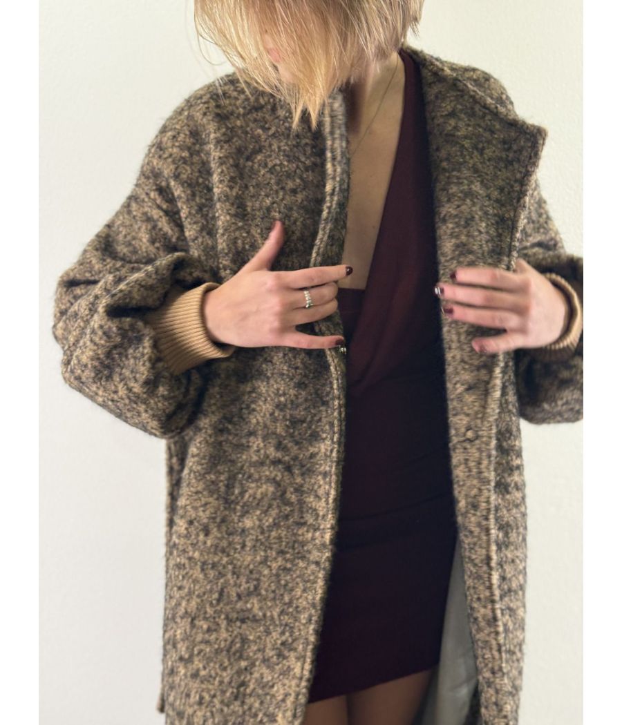 Cappotto Bouclé con cintura