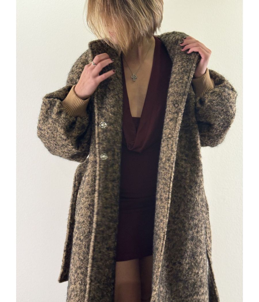 Cappotto Bouclé con cintura