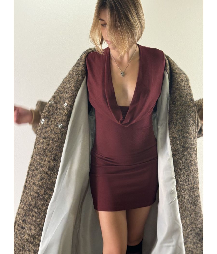 Cappotto Bouclé con cintura