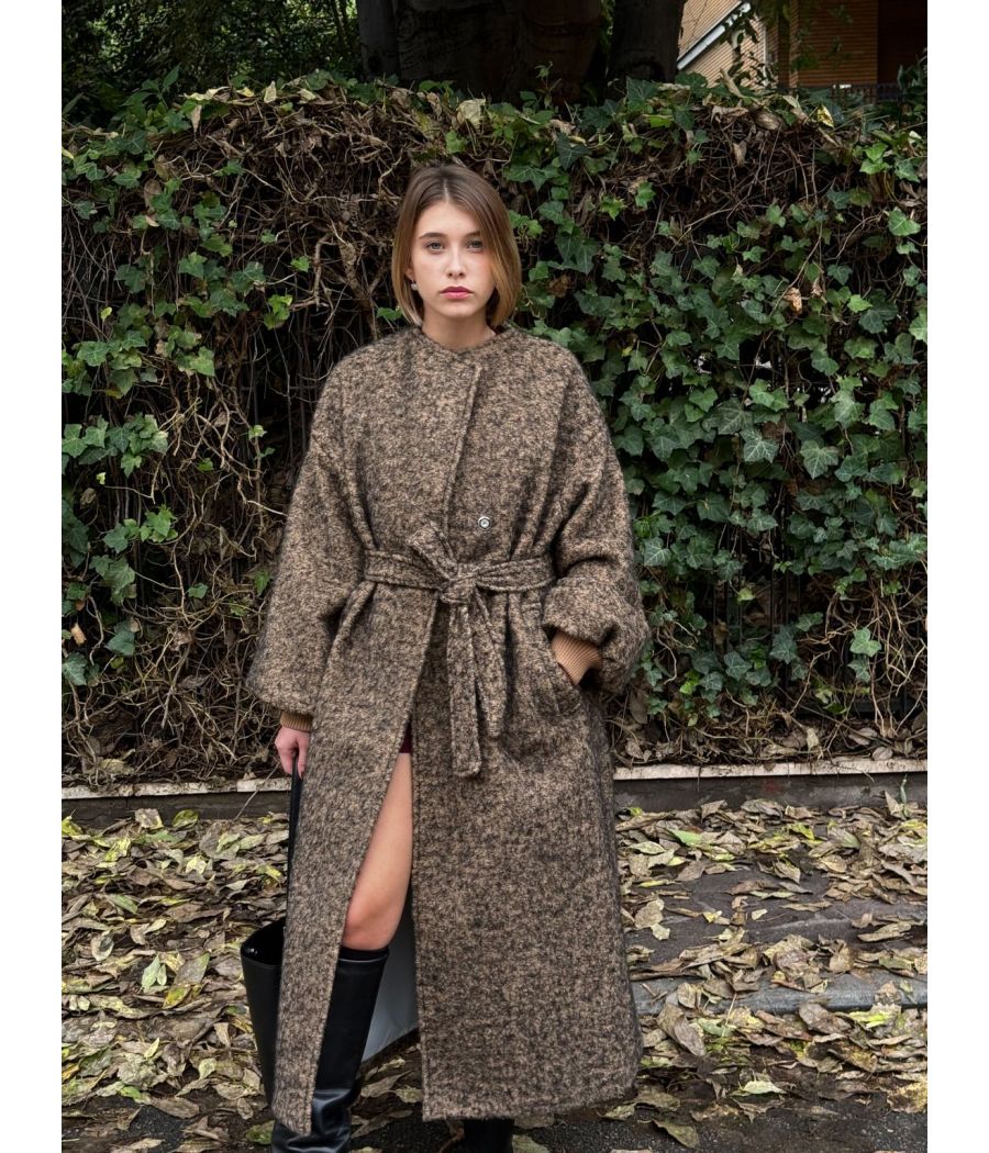 Cappotto Bouclé con cintura