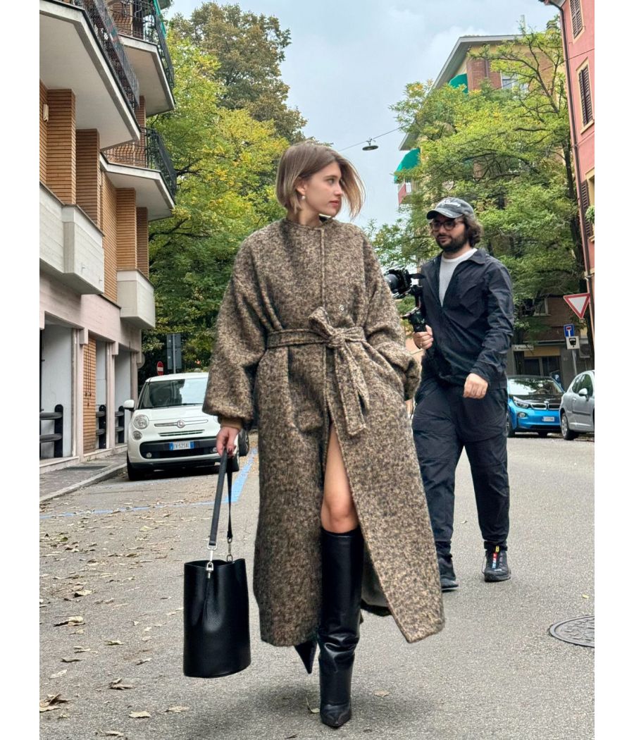 Cappotto Bouclé con cintura