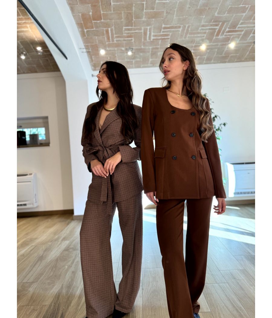 Tailleur Giacca nodo Check