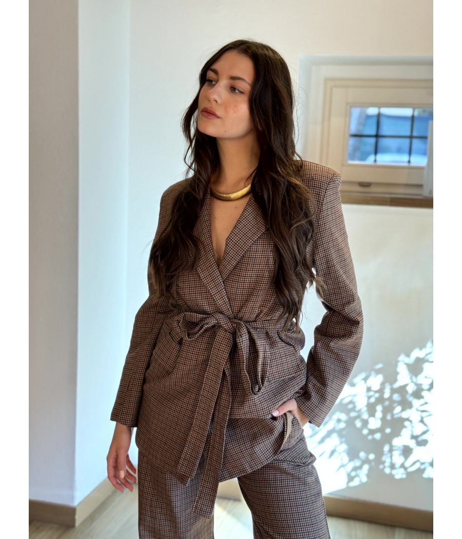 Tailleur Giacca nodo Check