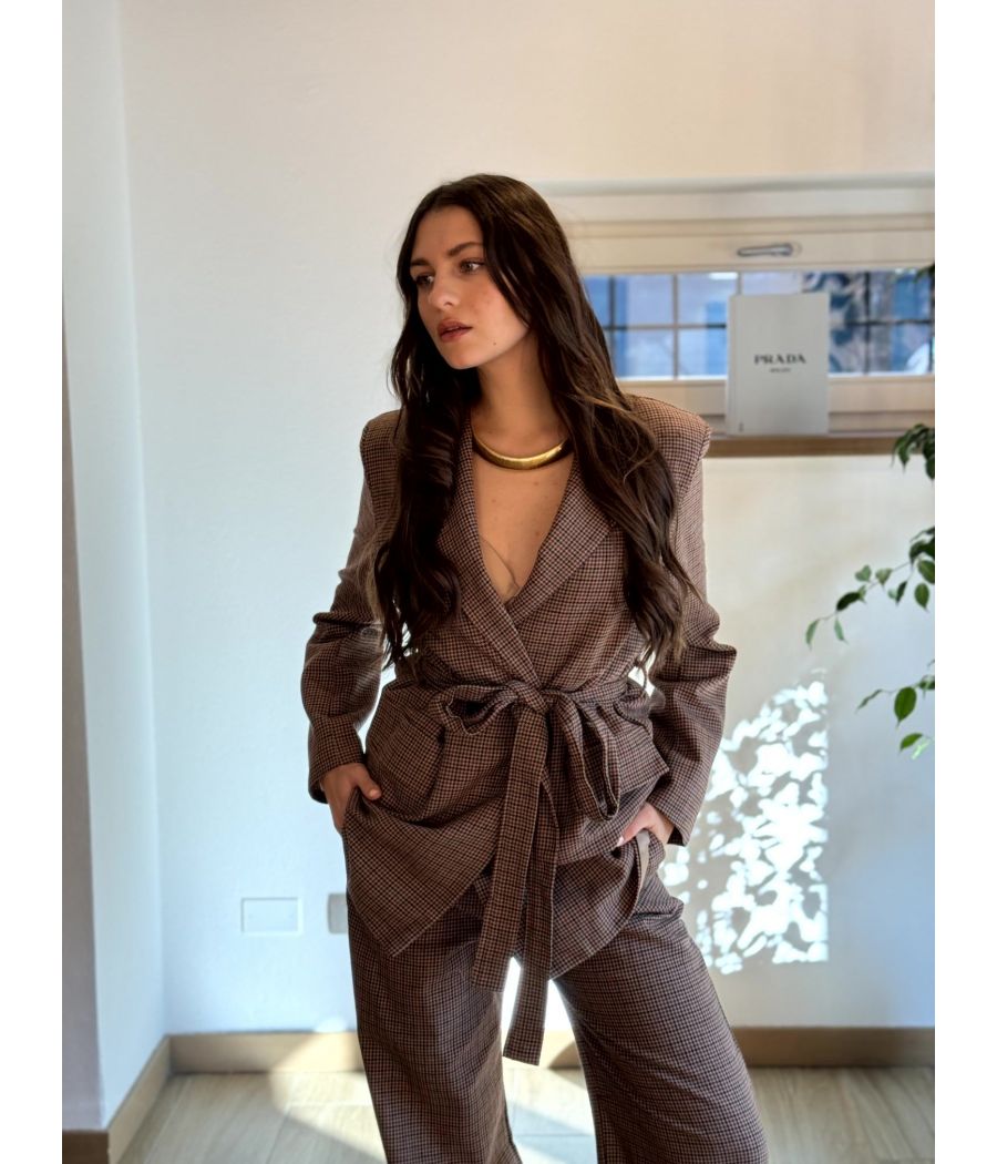 Tailleur Giacca nodo Check