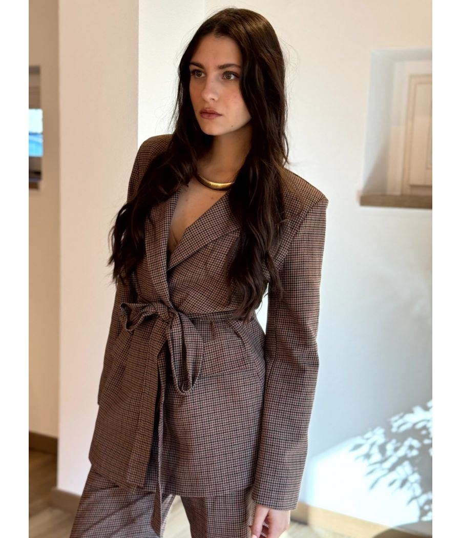 Tailleur Giacca nodo Check