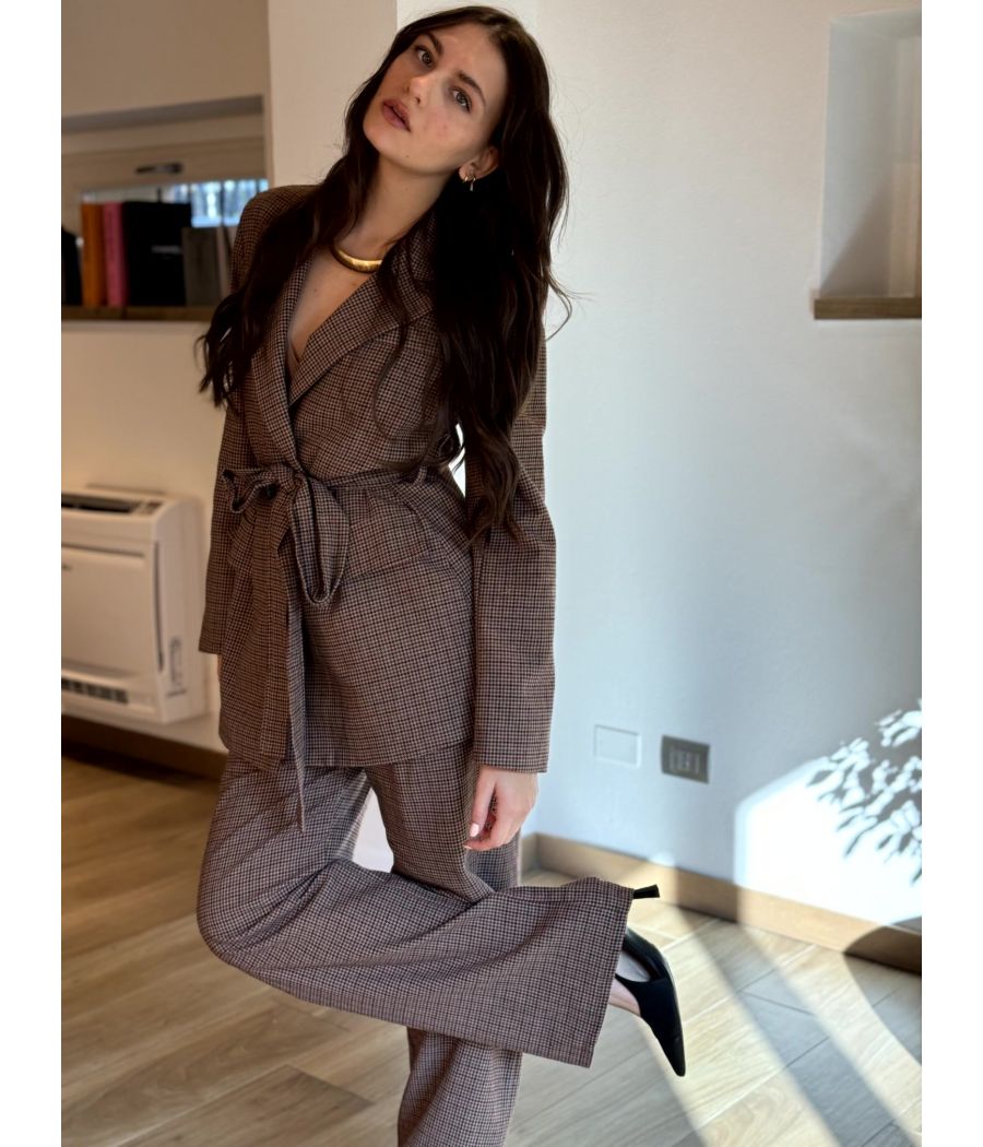 Tailleur Giacca nodo Check