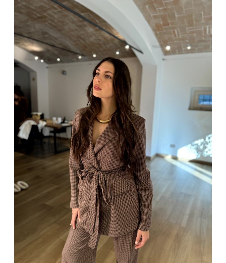 Tailleur Giacca nodo Check