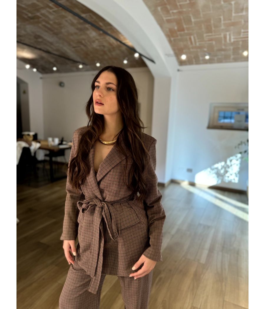 Tailleur Giacca nodo Check