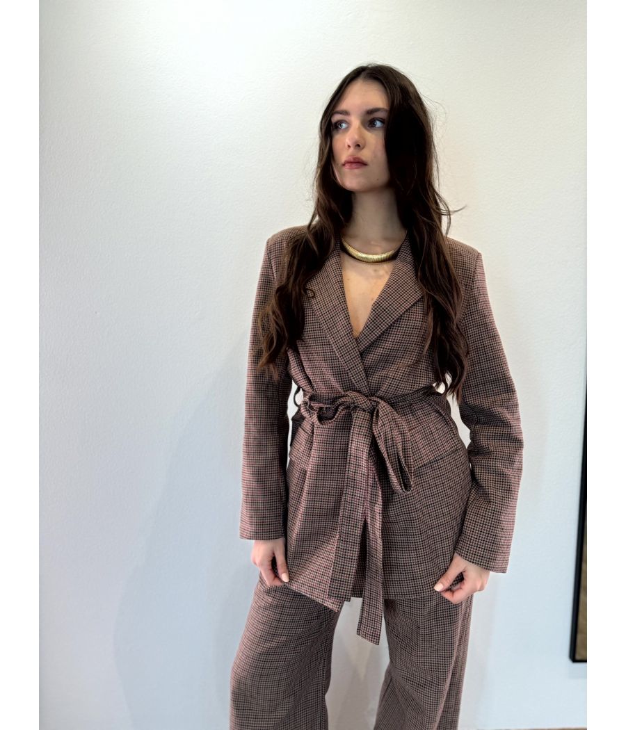 Tailleur Giacca nodo Check