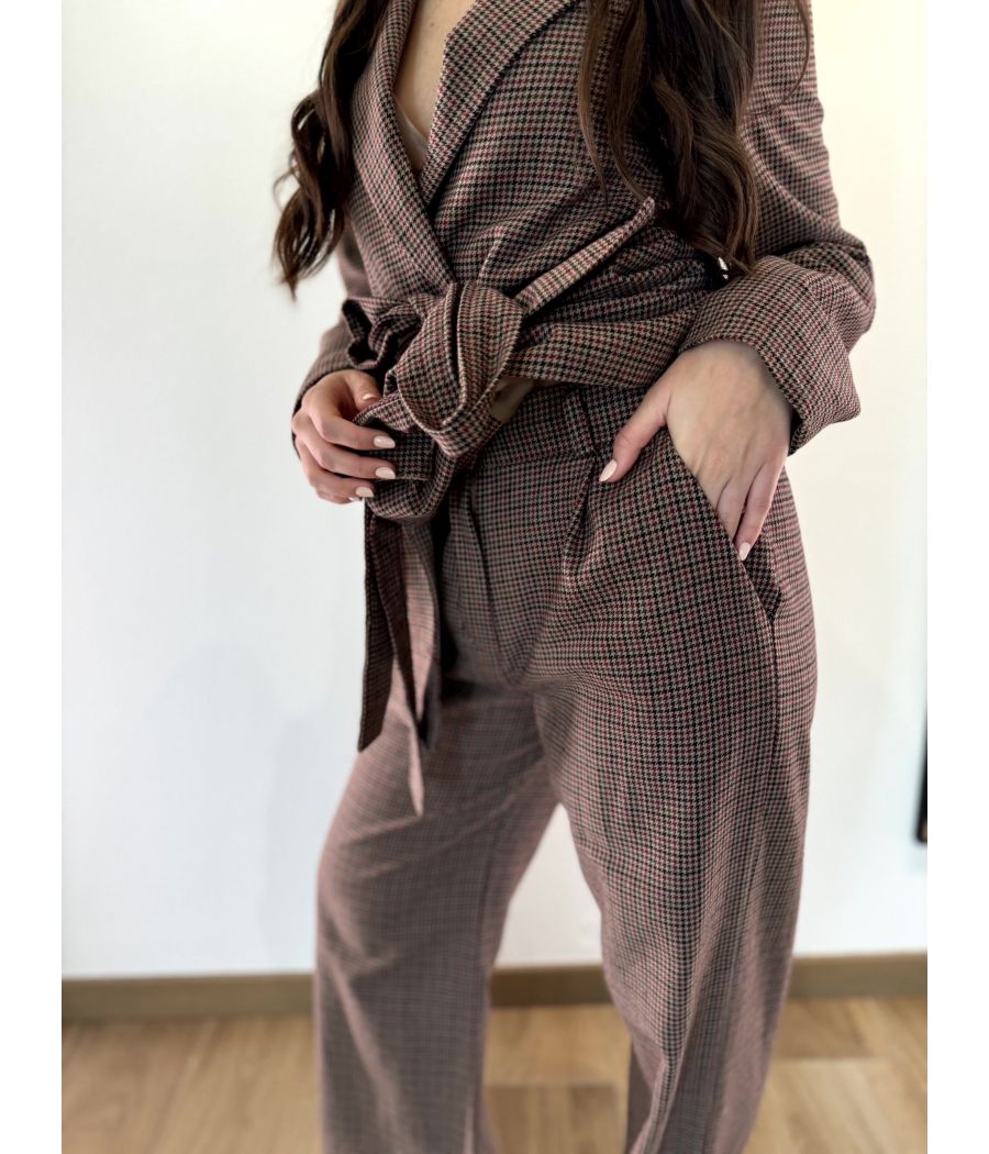 Tailleur Giacca nodo Check