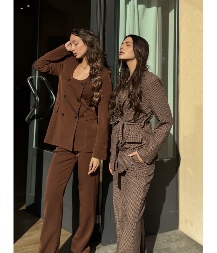 Tailleur Giacca nodo Check