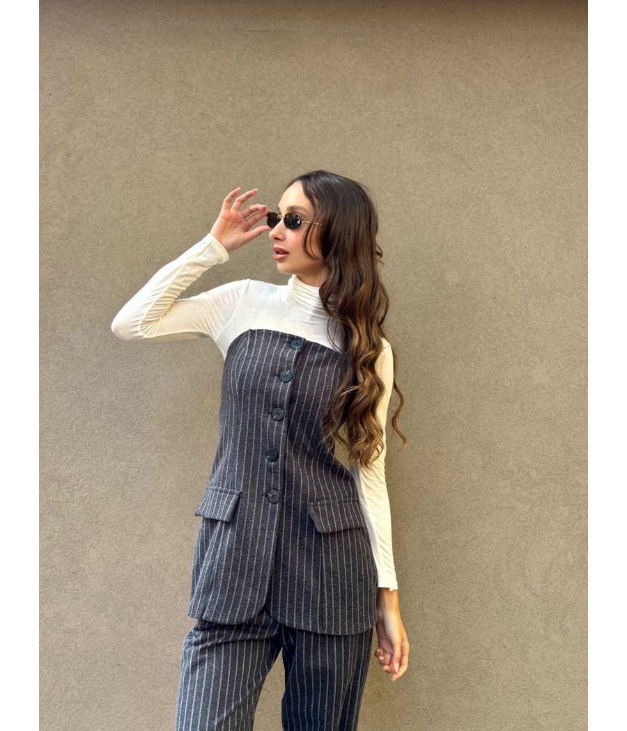 Tailleur Bustier Gessato